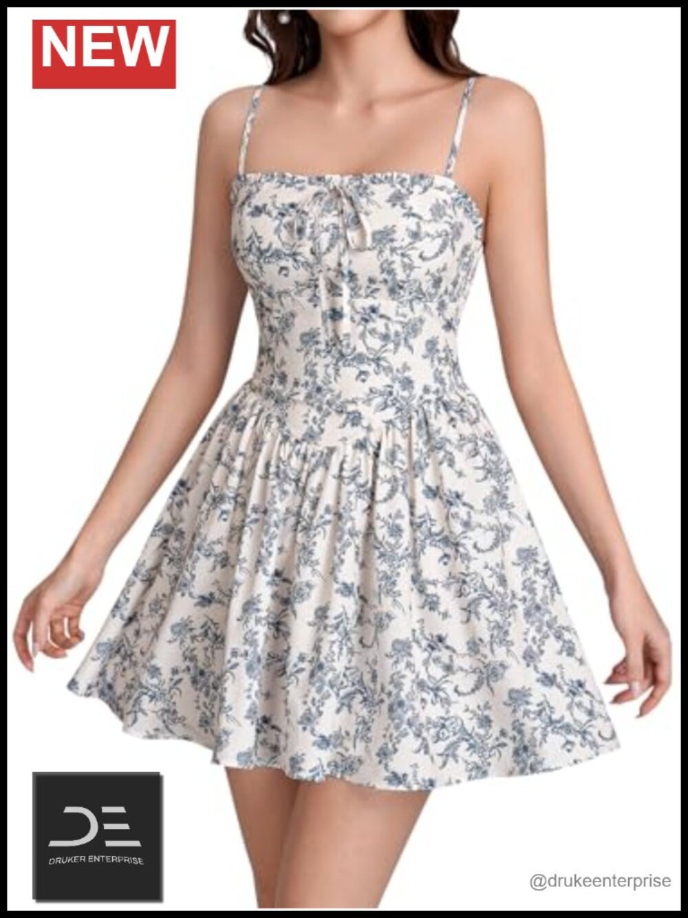 Floral Corset Mini Dress Square Neck A Line Lace Up Back Summer Sundress